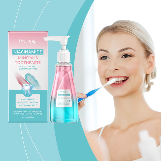 Achieve a radiant smile with Oralhoe 100 Niacinamide Whitening Toothpaste high-concentration formula brightens teeth, cleans deeply, freshens breath, and bleaches stains effectively. This adult toothpaste delivers professional-level.