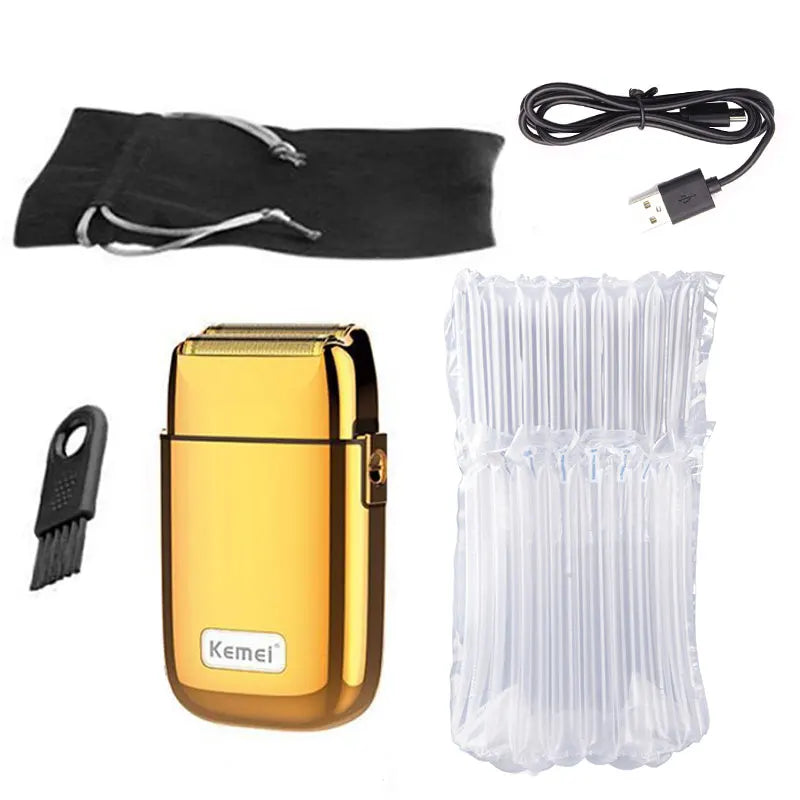 Score a flawless bald look instantly with the Original Kemei Rechargeable Pro Metal Shaver – electric head/beard razor with stainless steel blades for men. CE-certified precision from NovaZip grooming essentials.