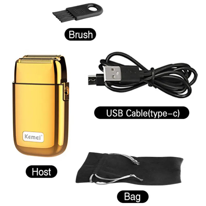 Score a flawless bald look instantly with the Original Kemei Rechargeable Pro Metal Shaver – electric head/beard razor with stainless steel blades for men. CE-certified precision from NovaZip grooming essentials.