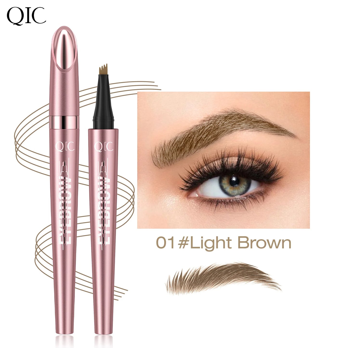 4-Tip Waterproof Eyebrow Pen – Natural Hair-Like Brows