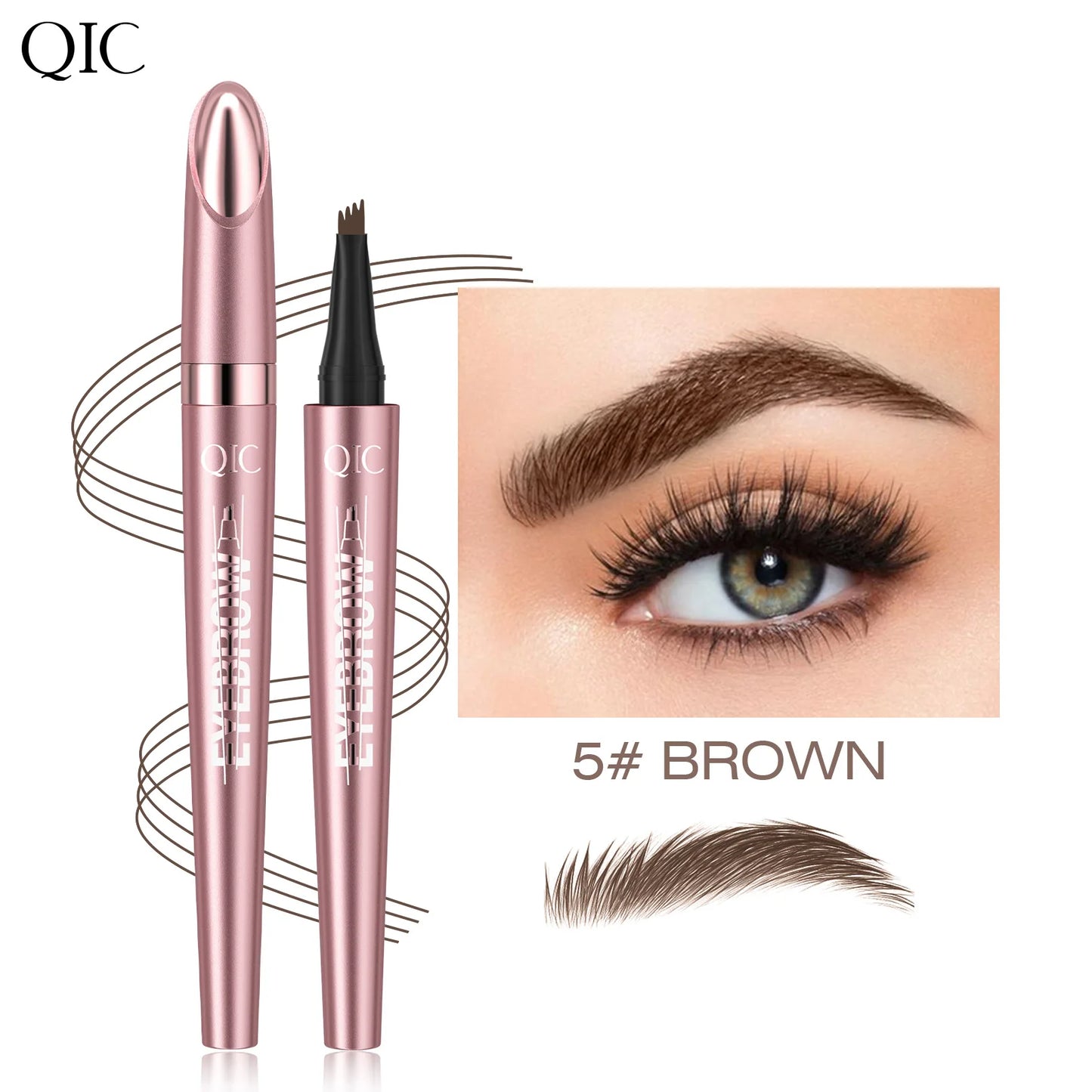 4-Tip Waterproof Eyebrow Pen – Natural Hair-Like Brows