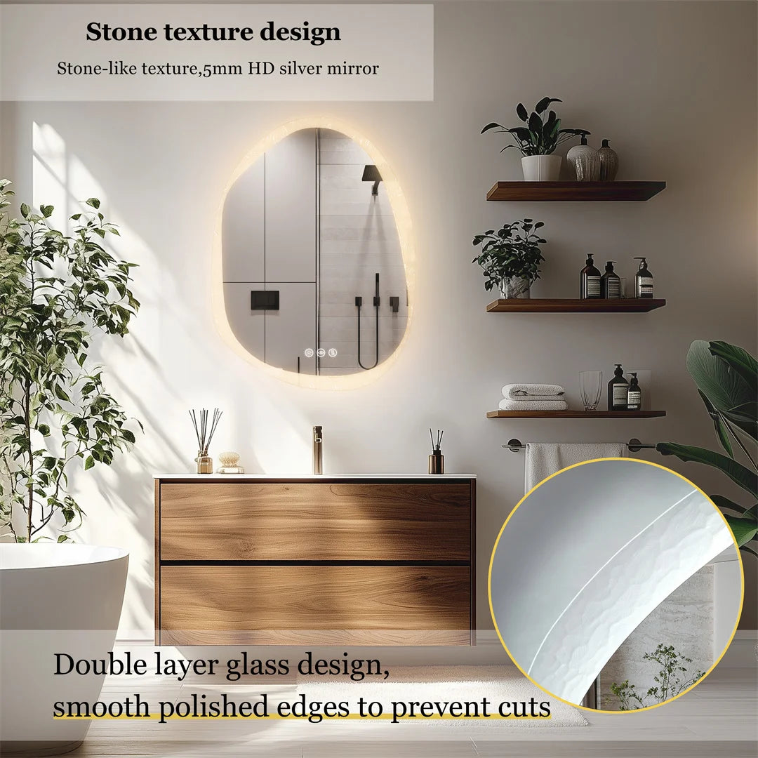Illuminate vanities with the LUVOD Frameless LED Light Bathroom Mirror. Backlit wall-mounted masterpiece features intuitive touch sensors and IP44 waterproofing for flawless daily rituals.