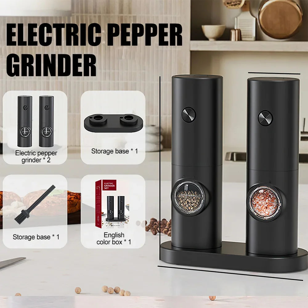Elevate your cooking with the Manual Electric Salt & Pepper Grinder ceramic mechanism, large capacity, adjustable coarseness for precise seasoning. Battery-free design ensures reliable performance every time. Essential kitchen tool for chefs and home cook