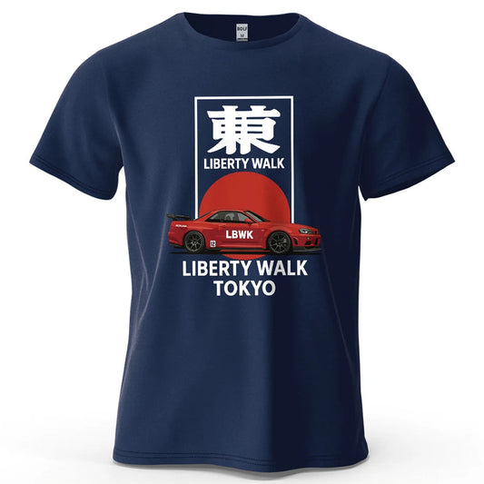 Stand out with the Liberty Walk Tokyo Oversized T-Shirt – a bold unisex graphic tee blending JDM streetwear vibe with premium comfort.