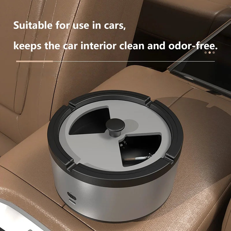 Clear the Air Instantly with Intelligent Car Air Purifier Ashtray!