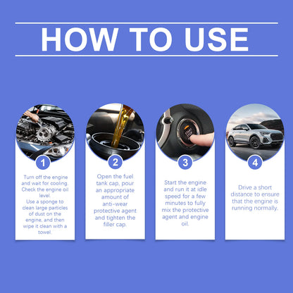 Restore Engine Power with Professional Carbon Anti-Wear Oil Additive!