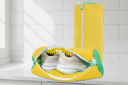 Elevate shoe care with this luxurious Laundry Bag for Washing Machines. Zippered design with rich internal fluff safeguards sneakers and casual shoes during every cycle.