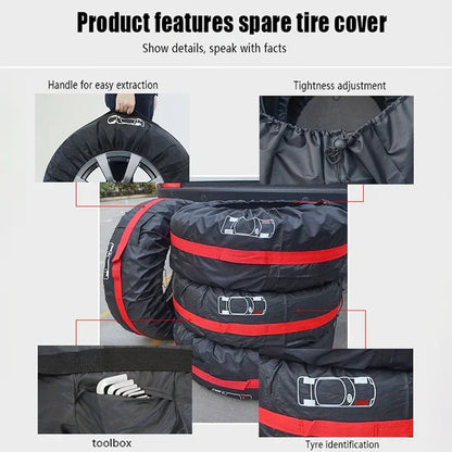 Universal Waterproof Spare Tire Storage Bag S/L - Dustproof Polyester Car Wheel Cover Case