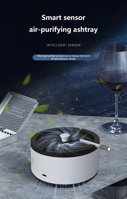 Clear the Air Instantly with Intelligent Car Air Purifier Ashtray!