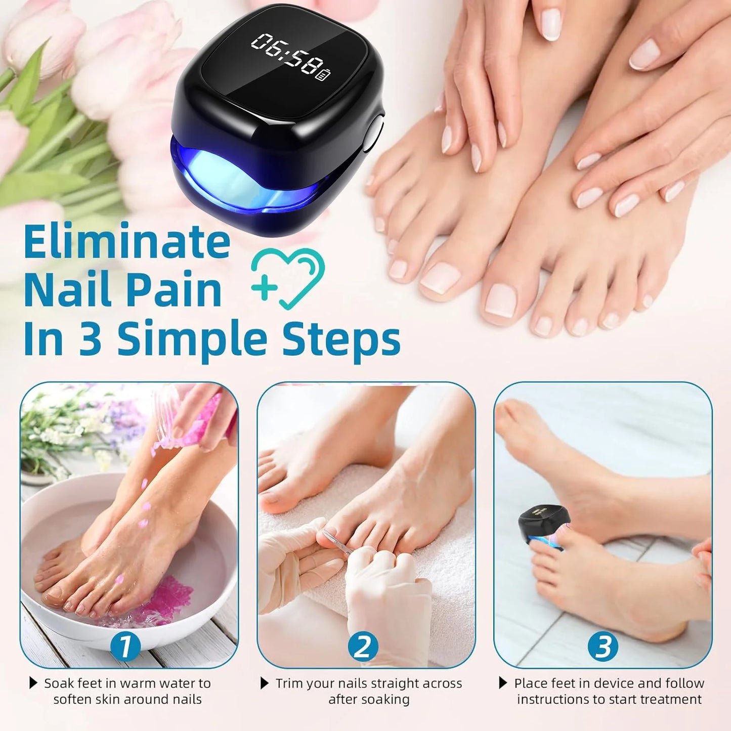 Eliminate Nail Fungus with White/Black Laser Treatment Device!