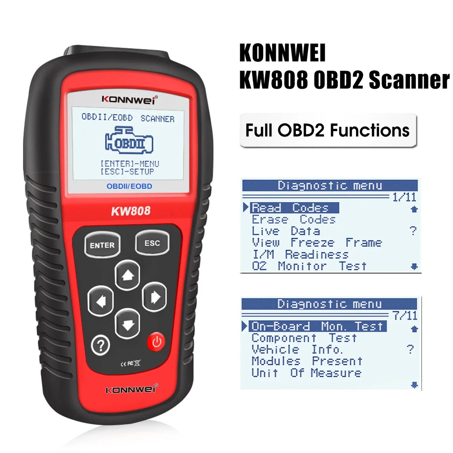 Take control of your vehicle's health with the 2026 KONNWEI KW808 Car Scanner – the essential tool for reading and clearing fault codes, turning off check engine lights, and more.