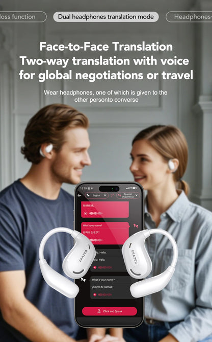 Revolutionize your listening with ERASER XT6 Pro Bluetooth Headset Earbuds – featuring AI translation, 13-hour wireless display battery, and advanced noise cancellation.