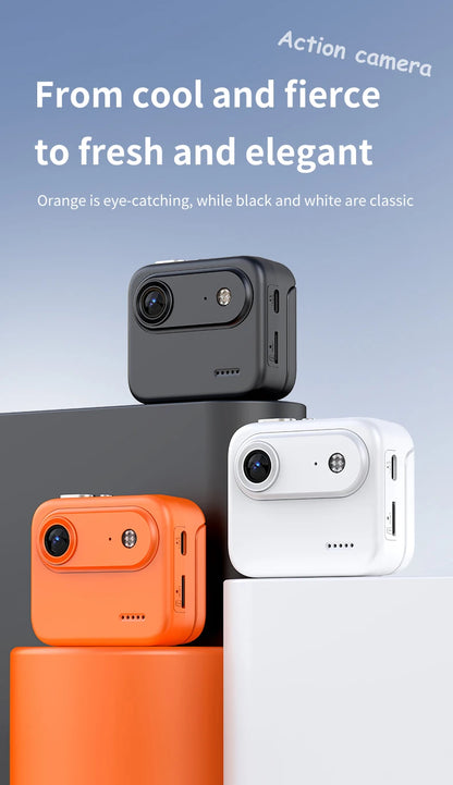 Capture epic adventures with the Mini Sports Camera 4K Ultra Vlog – flip clear screen, anti-shake tech, and 143° wide-angle lens for stunning student travel footage.