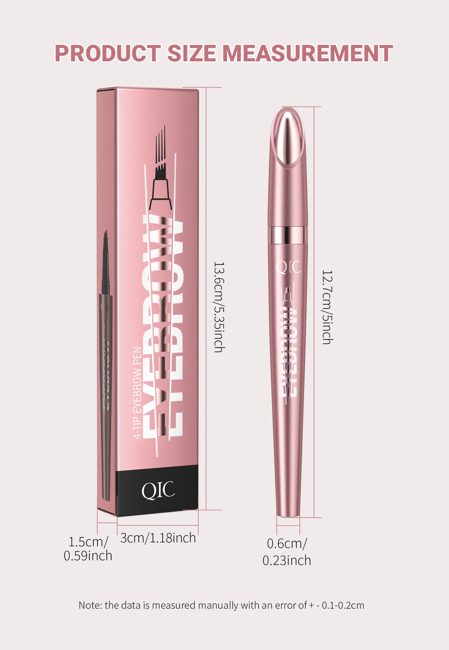 4-Tip Waterproof Eyebrow Pen – Natural Hair-Like Brows