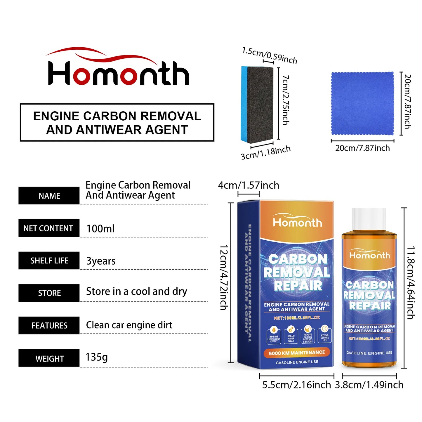 Restore Engine Power with Professional Carbon Anti-Wear Oil Additive!