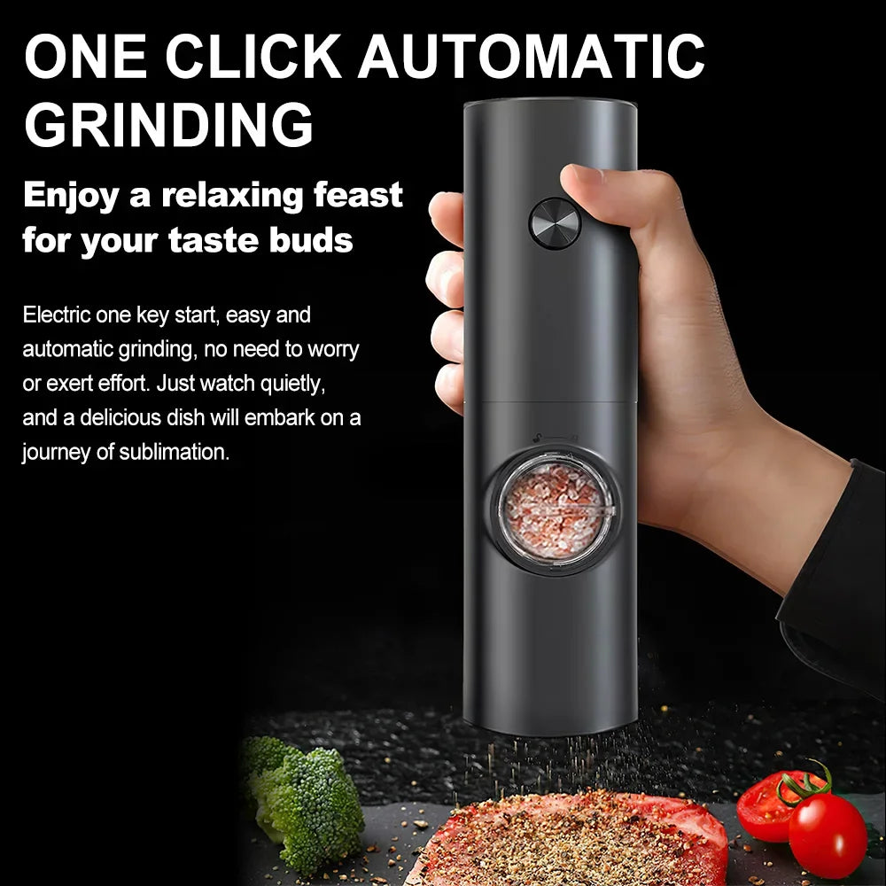 Elevate your cooking with the Manual Electric Salt & Pepper Grinder ceramic mechanism, large capacity, adjustable coarseness for precise seasoning. Battery-free design ensures reliable performance every time. Essential kitchen tool for chefs and home cook