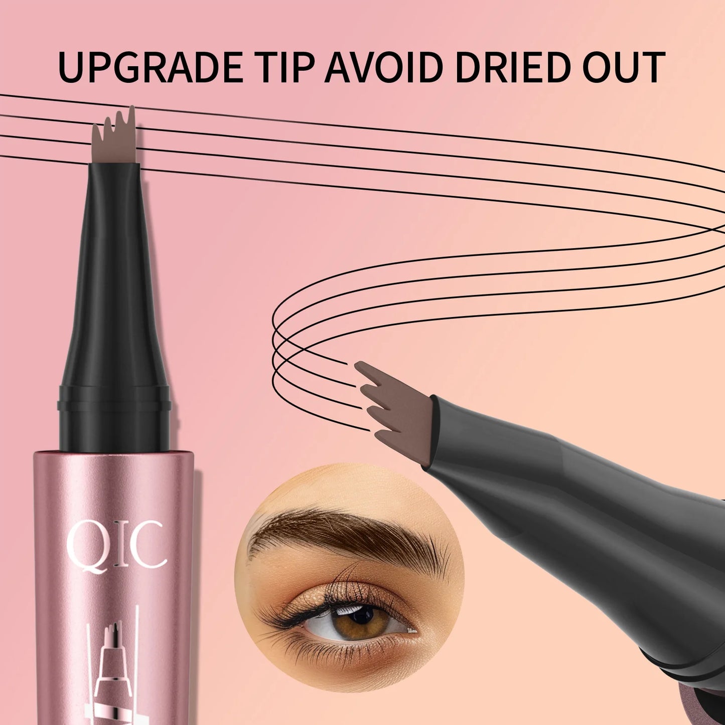 4-Tip Waterproof Eyebrow Pen – Natural Hair-Like Brows