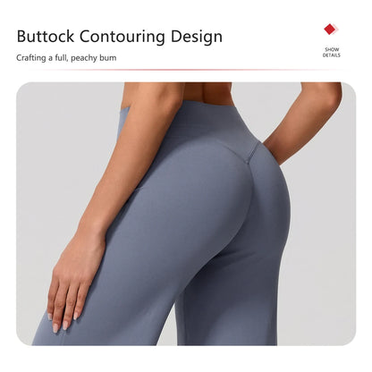 Elevate your workout style with the Hearursavy Sports Set 2 Pcs featuring a women's long sleeve backless top and straight leg wide leg pants, perfect for fitted fitness, yoga, or pilates.