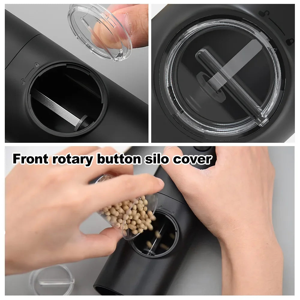 Elevate your cooking with the Manual Electric Salt & Pepper Grinder ceramic mechanism, large capacity, adjustable coarseness for precise seasoning. Battery-free design ensures reliable performance every time. Essential kitchen tool for chefs and home cook