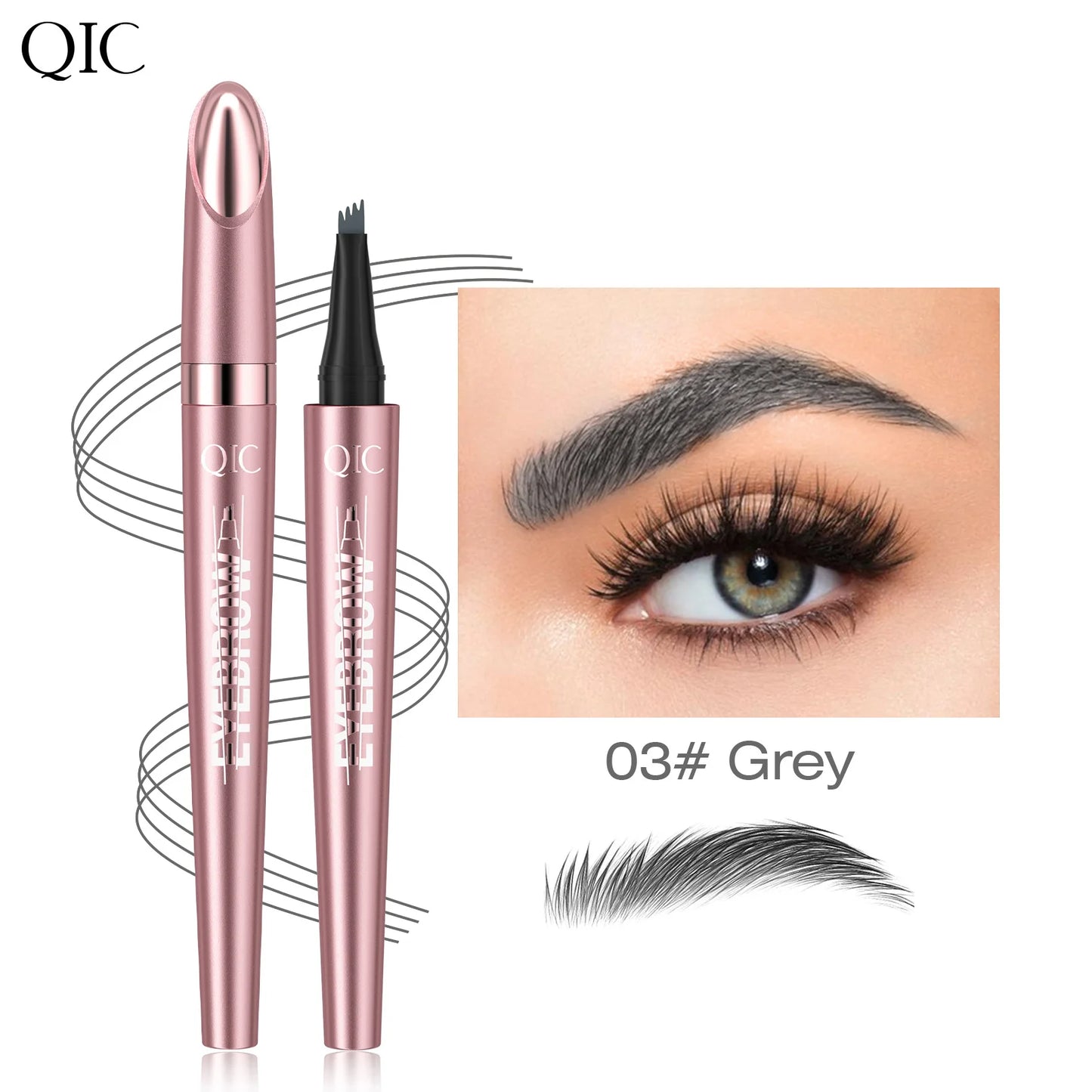 4-Tip Waterproof Eyebrow Pen – Natural Hair-Like Brows