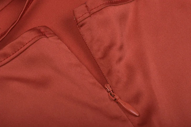 Flowing silhouette with a sexy sling neckline and side split for chic movement. Perfect for casual outings, parties, or pairing with accessories.