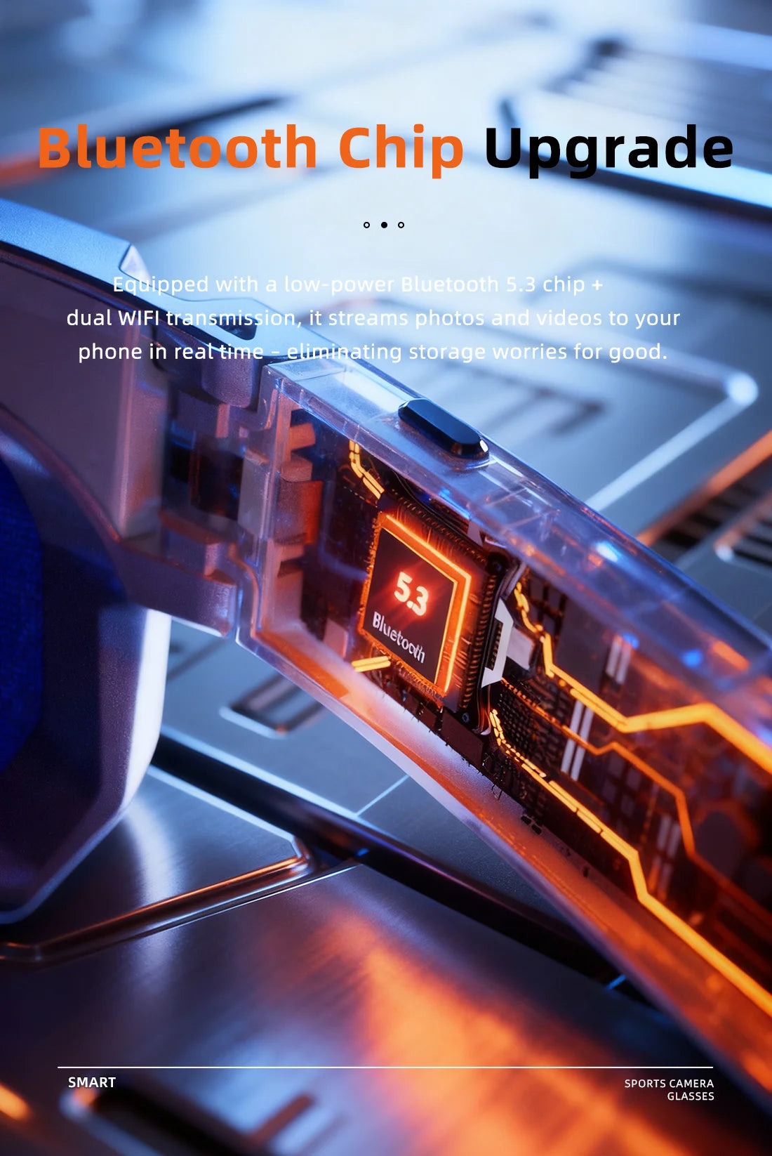 Gear up for the ultimate ride with New AI Intelligent Glasses – 800W cycling goggles featuring HD anti-shake camera, video recording, and UV protection.