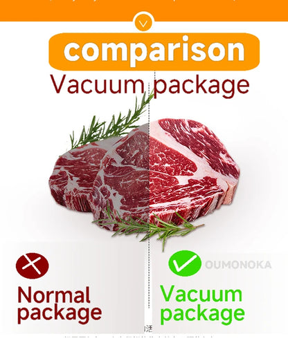 Preserve freshness like a pro with the New Vacuum Sealing Machine compact food sealer for kitchen products, meats, and plastic bags. This home appliance vacuums and seals instantly to lock in flavor and extend shelf life. Effortless storage for bulk buys.