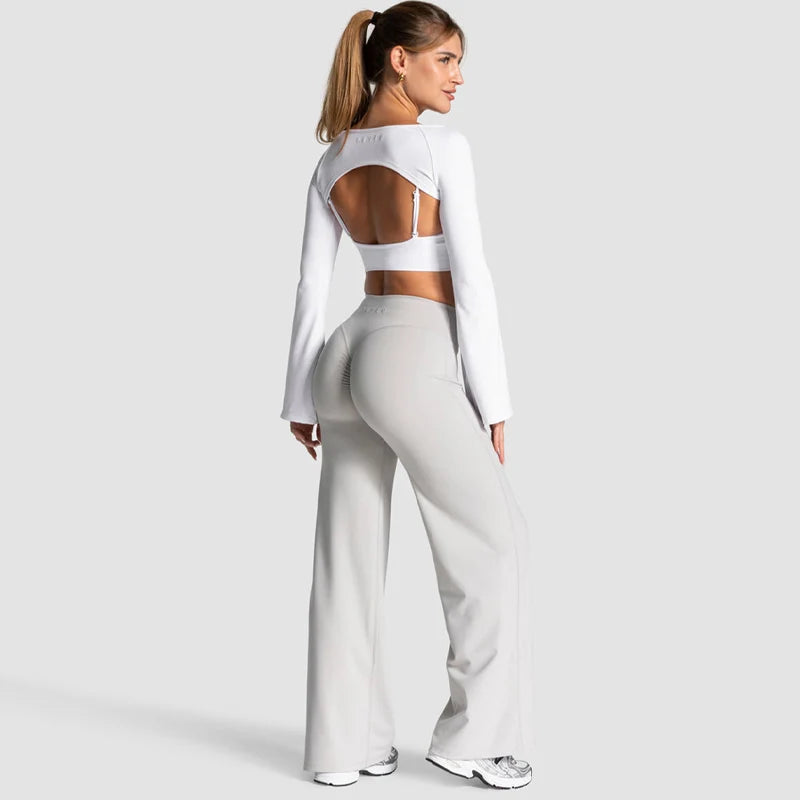 Ignite your workouts with these Booty Scrunch Straight Wide Leg Sweatpants women's gym yoga baggy training joggers, perfect for running, lunges, and sports. The scrunch booty effect delivers lift and style in a breezy wide-leg cut.