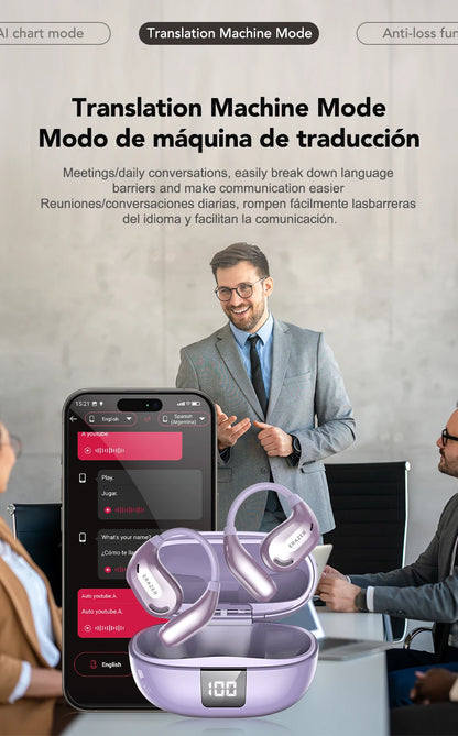 Revolutionize your listening with ERASER XT6 Pro Bluetooth Headset Earbuds – featuring AI translation, 13-hour wireless display battery, and advanced noise cancellation.