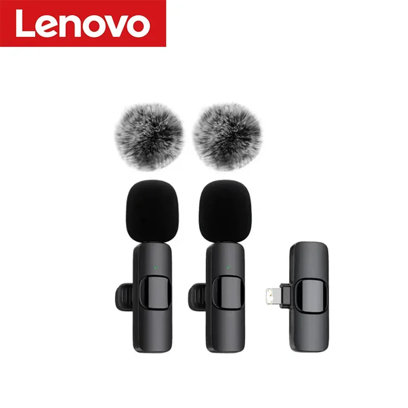 Upgrade your content creation with the Lenovo Mini Portable Wireless Lavalier Microphone – clip-on audio perfection for iPhone, Android, live streams, and gaming.