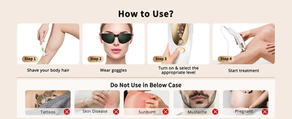 Achieve flawless, pain-free skin with the LYSMOK IPL Laser Hair Removal Device – advanced at-home epilator with ice cooling for women and men. Say goodbye to razors forever and hello to smooth results in weeks, right from your NovaZip beauty collection.