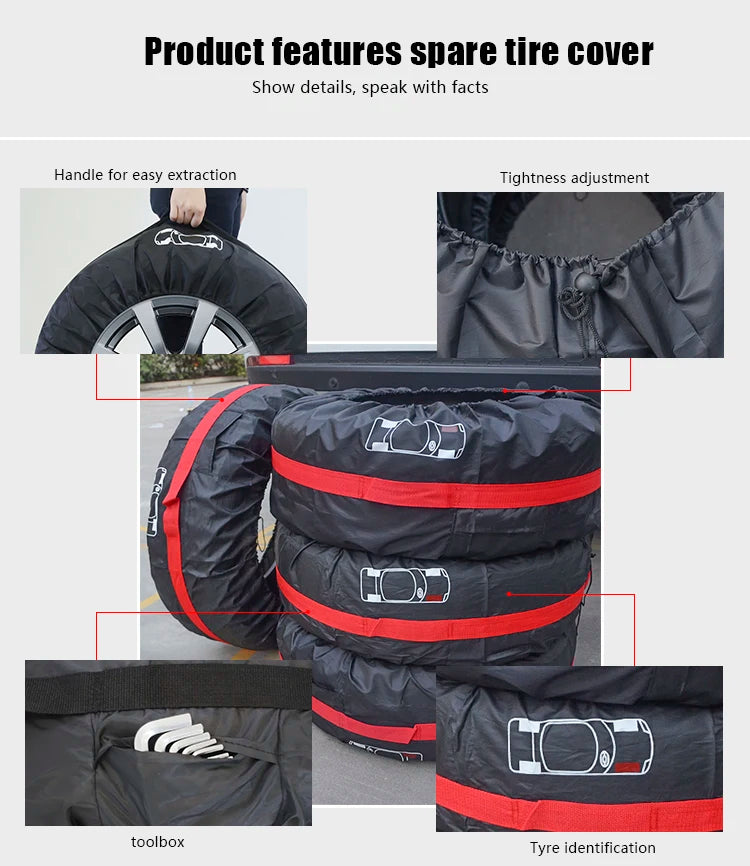 Universal Waterproof Spare Tire Storage Bag S/L - Dustproof Polyester Car Wheel Cover Case