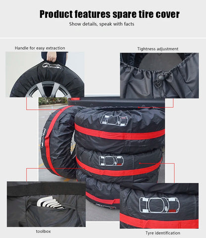 Universal Waterproof Spare Tire Storage Bag S/L - Dustproof Polyester Car Wheel Cover Case