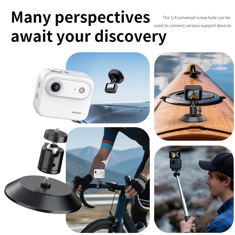 Capture epic adventures with the Mini Sports Camera 4K Ultra Vlog – flip clear screen, anti-shake tech, and 143° wide-angle lens for stunning student travel footage.