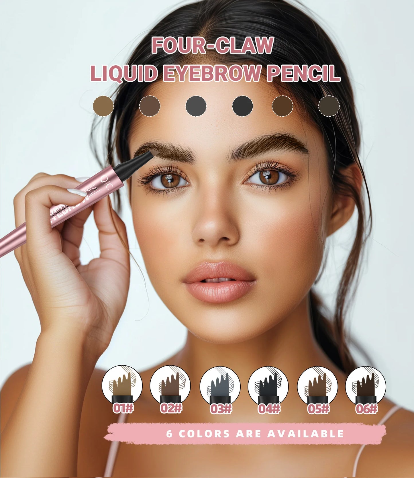 4-Tip Waterproof Eyebrow Pen – Natural Hair-Like Brows