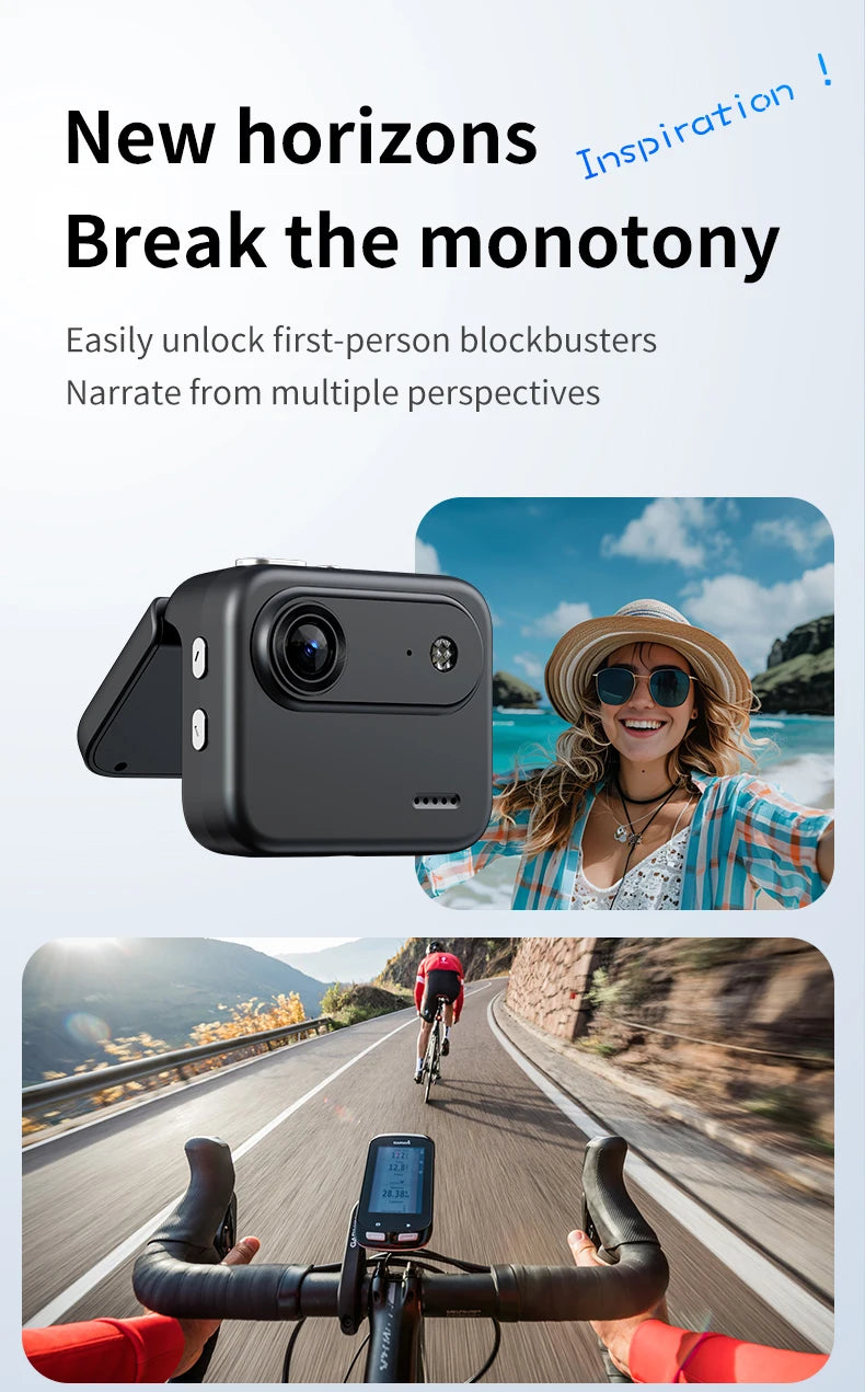 Capture epic adventures with the Mini Sports Camera 4K Ultra Vlog – flip clear screen, anti-shake tech, and 143° wide-angle lens for stunning student travel footage.