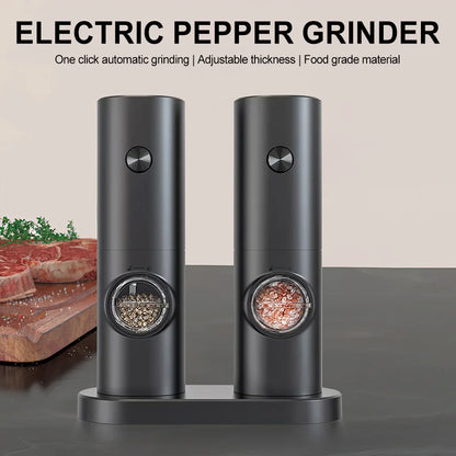 Elevate your cooking with the Manual Electric Salt & Pepper Grinder ceramic mechanism, large capacity, adjustable coarseness for precise seasoning. Battery-free design ensures reliable performance every time. Essential kitchen tool for chefs and home cook