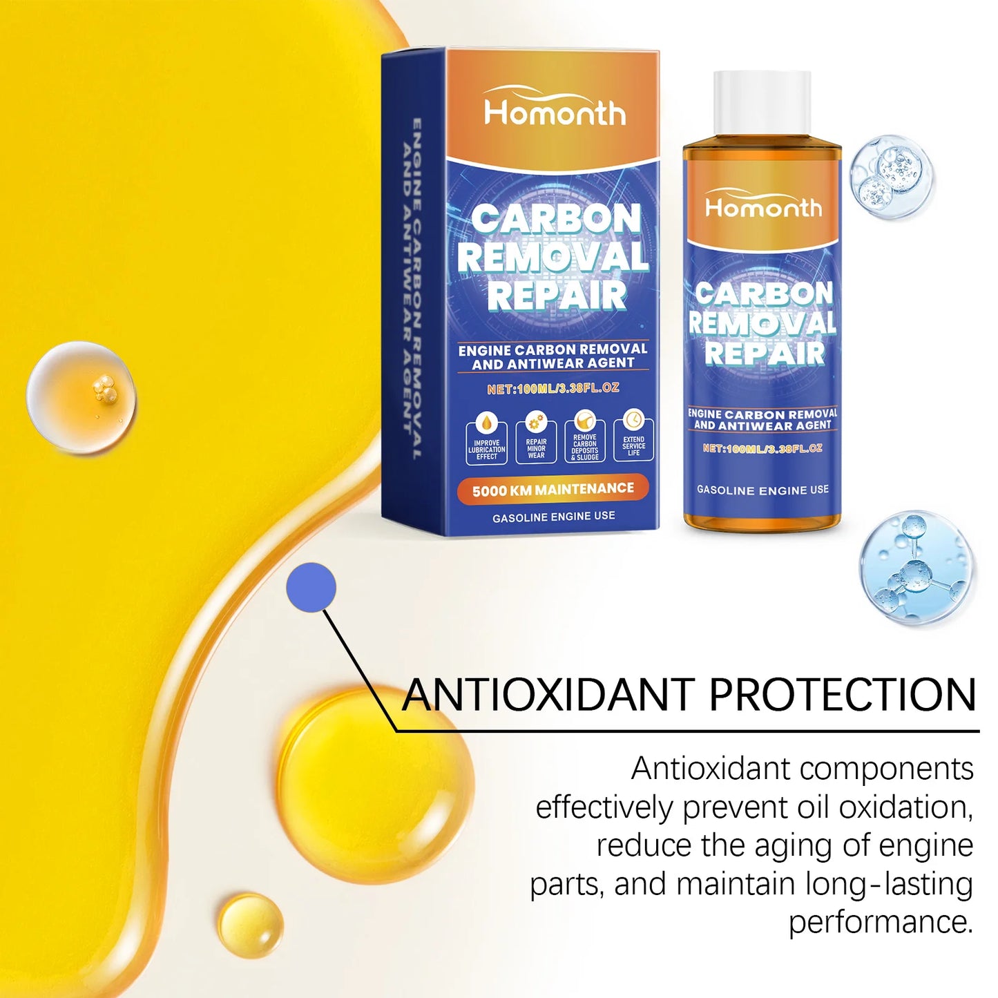 Restore Engine Power with Professional Carbon Anti-Wear Oil Additive!