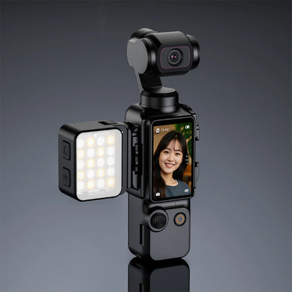 Perfect your vlogs and TikToks with the Alloyseed Magnetic Fill Light – rechargeable LED video light tailored for DJI Osmo Pocket 3, selfies, and studio setups.