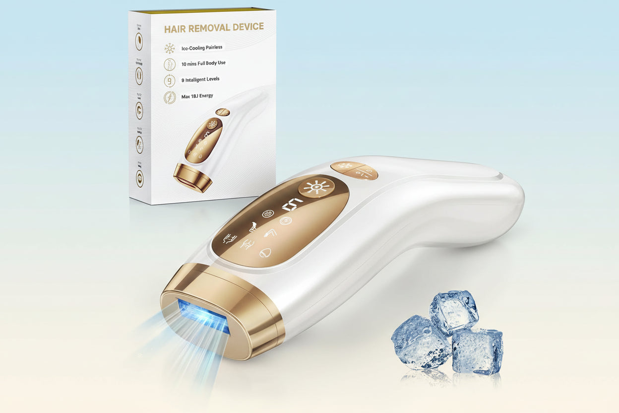 Achieve flawless, pain-free skin with the LYSMOK IPL Laser Hair Removal Device – advanced at-home epilator with ice cooling for women and men. Say goodbye to razors forever and hello to smooth results in weeks, right from your NovaZip beauty collection.