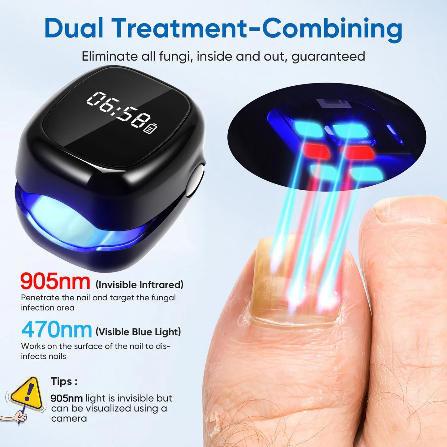 Eliminate Nail Fungus with White/Black Laser Treatment Device!