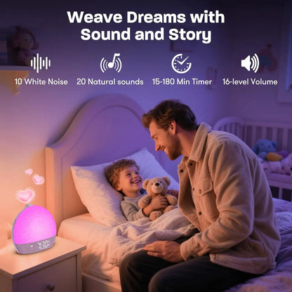Awaken naturally with this Sunrise Wake Up Light Alarm Clock. Featuring 30 white noise sounds, RGB night lights, and snooze for serene sleep aid and refreshed mornings.