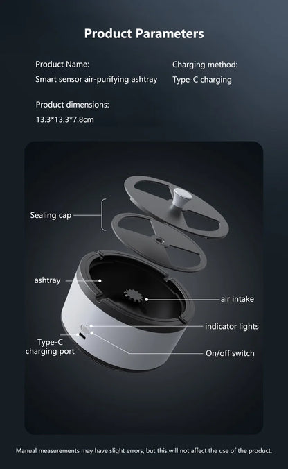 Clear the Air Instantly with Intelligent Car Air Purifier Ashtray!