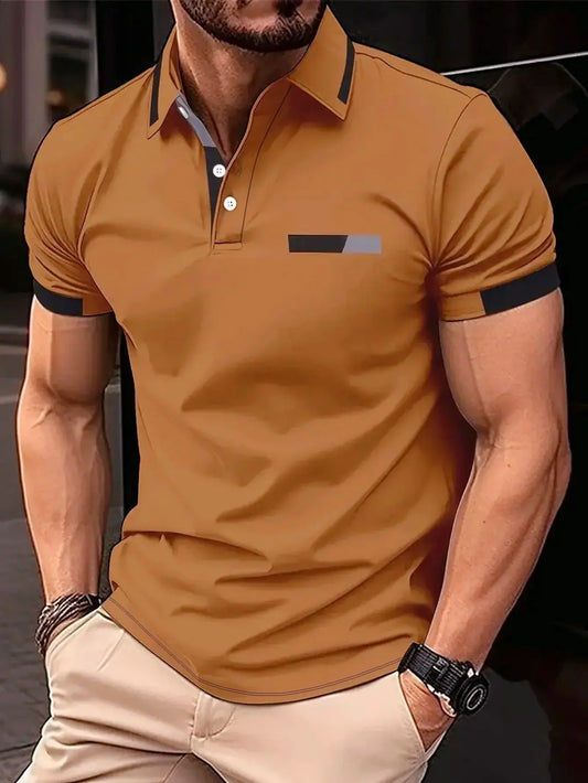 Step up your summer style with this Solid Color Fake Pocket Men's Short Sleeved Polo T-Shirt – a fashionable, elegant essential for casual vibes. Breathable fabric and sleek design make it perfect for beach days, outings, or relaxed weekends.