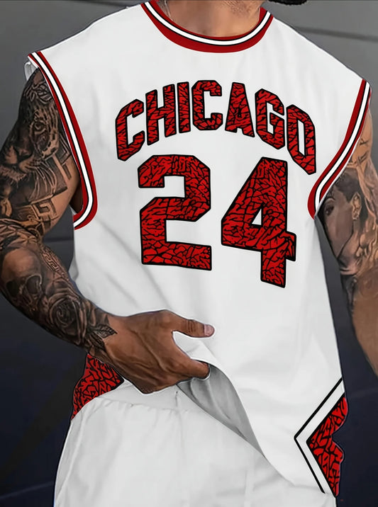 Rep your Bulls pride with this 2025 Summer Men's Chicago No.24 Graphic Tank Jersey – a sleeveless basketball vest perfect for gym sessions or game days. Breathable round-neck design channels iconic Bulls energy year-round.