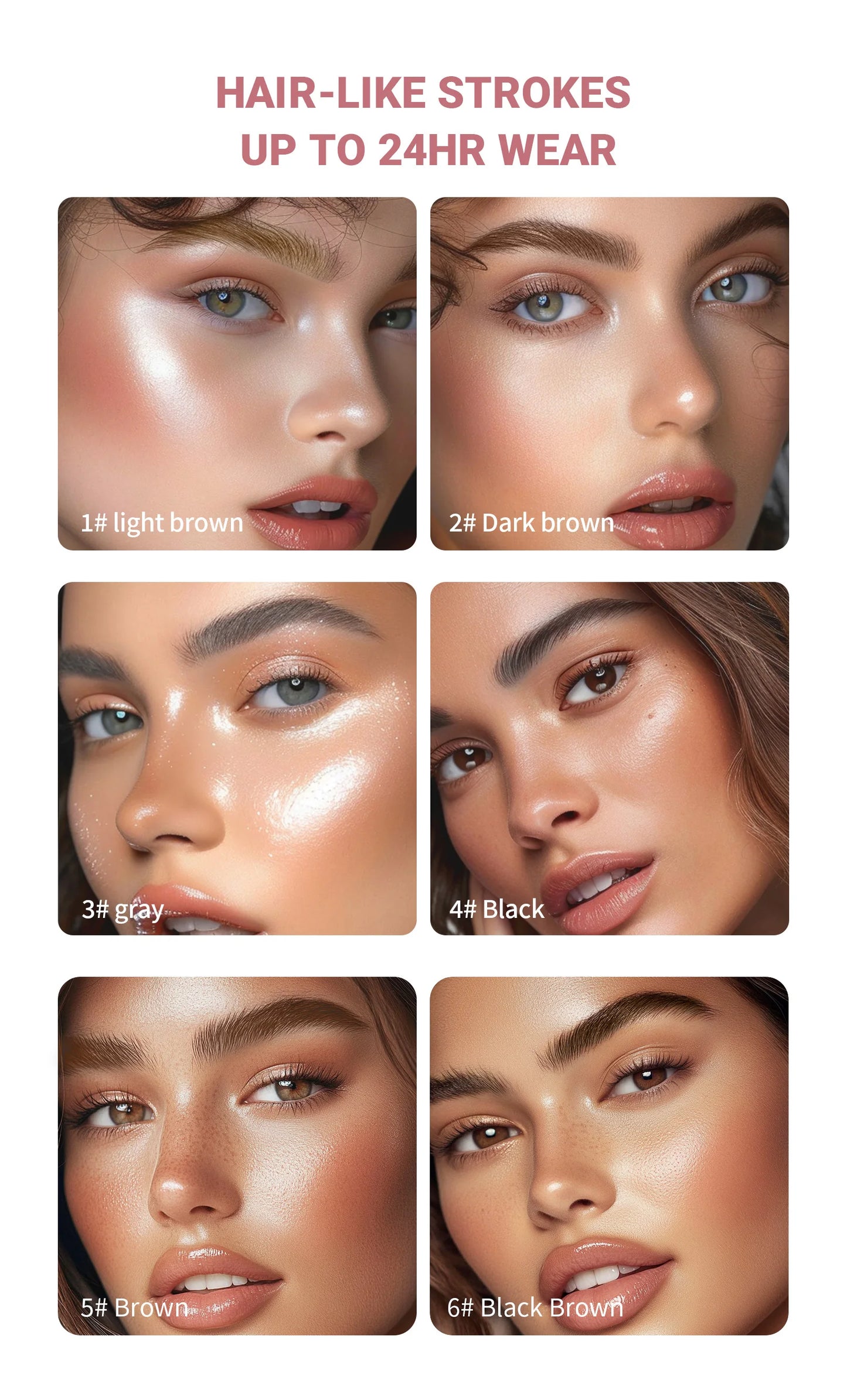 4-Tip Waterproof Eyebrow Pen – Natural Hair-Like Brows