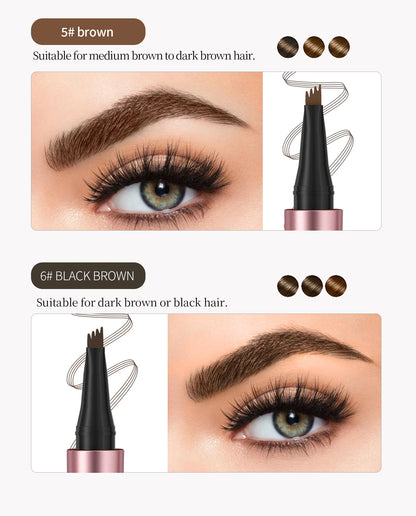 4-Tip Waterproof Eyebrow Pen – Natural Hair-Like Brows