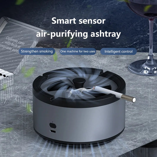 Clear the Air Instantly with Intelligent Car Air Purifier Ashtray!