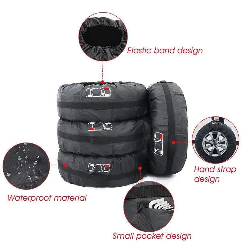 Universal Waterproof Spare Tire Storage Bag S/L - Dustproof Polyester Car Wheel Cover Case