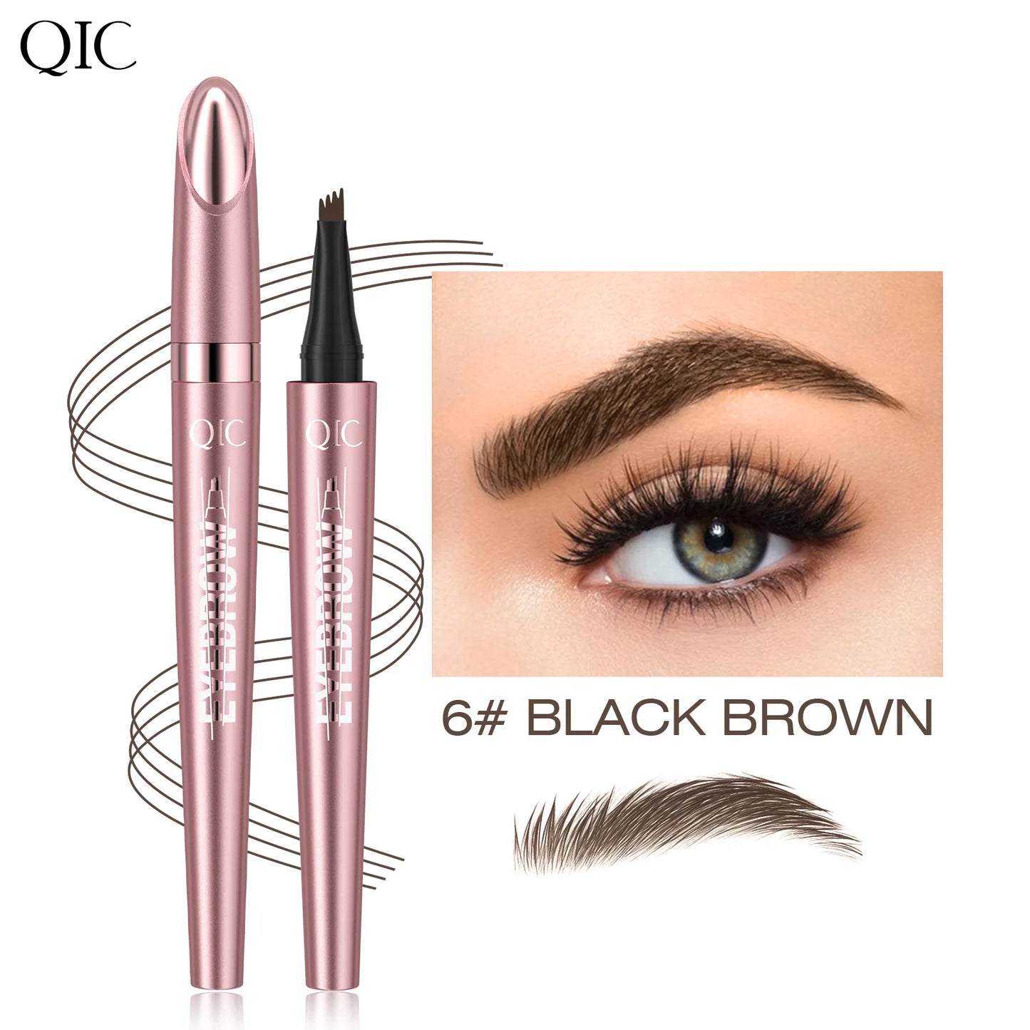 4-Tip Waterproof Eyebrow Pen – Natural Hair-Like Brows